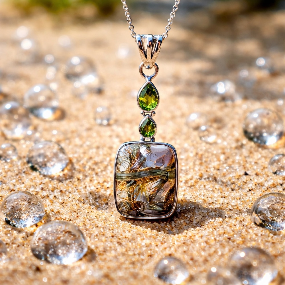 Abalone Shell & Peridot Necklace